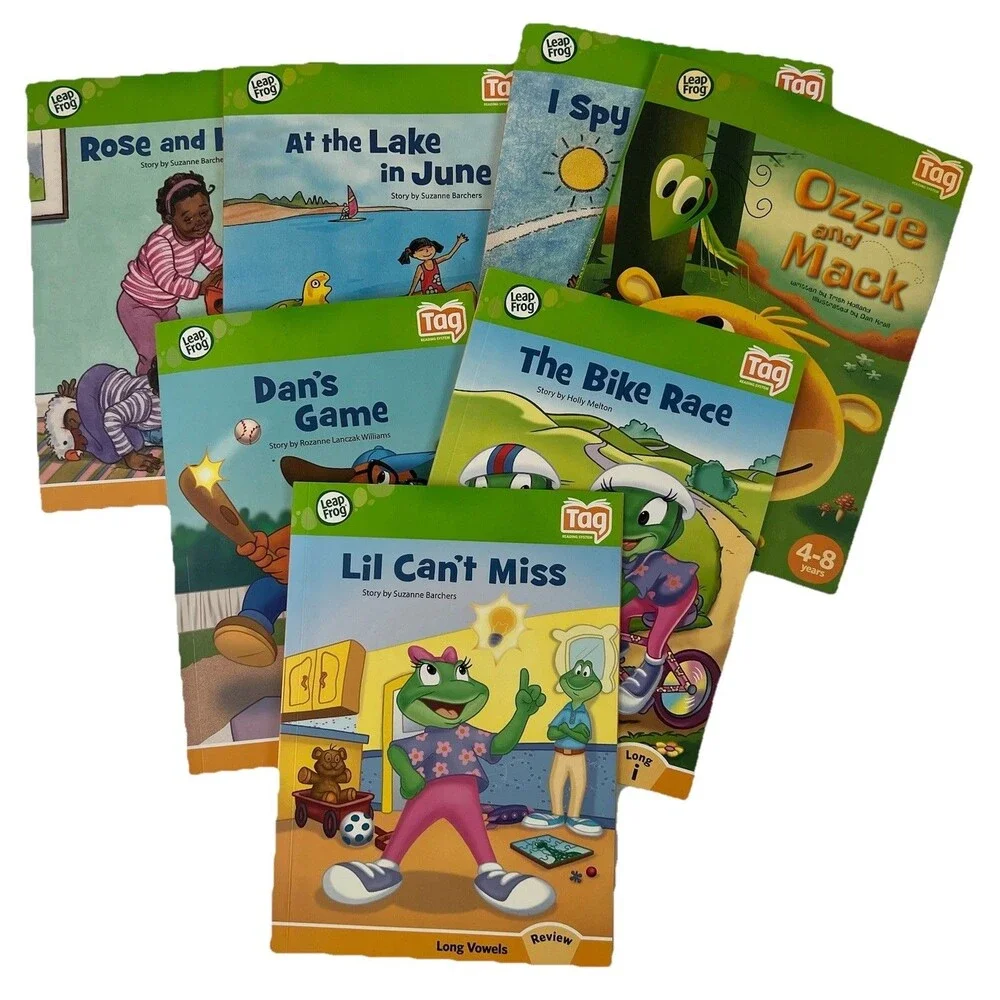 Leapfrog  Early Reader Series Lot of 7 Tag Books Long Vowels Learning Books USED